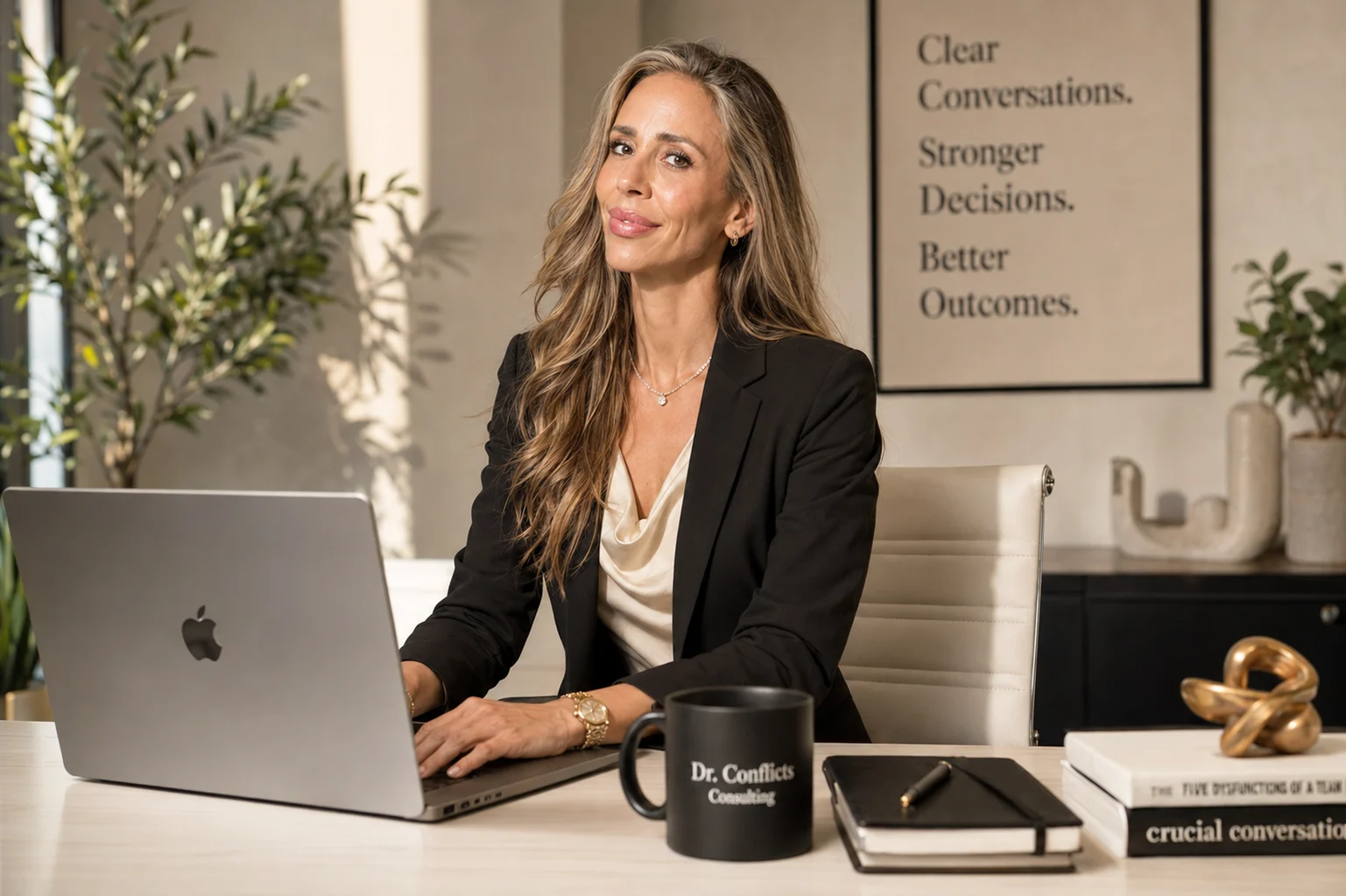 Sapir Saadon, Florida Supreme Court Certified Mediator, at her desk